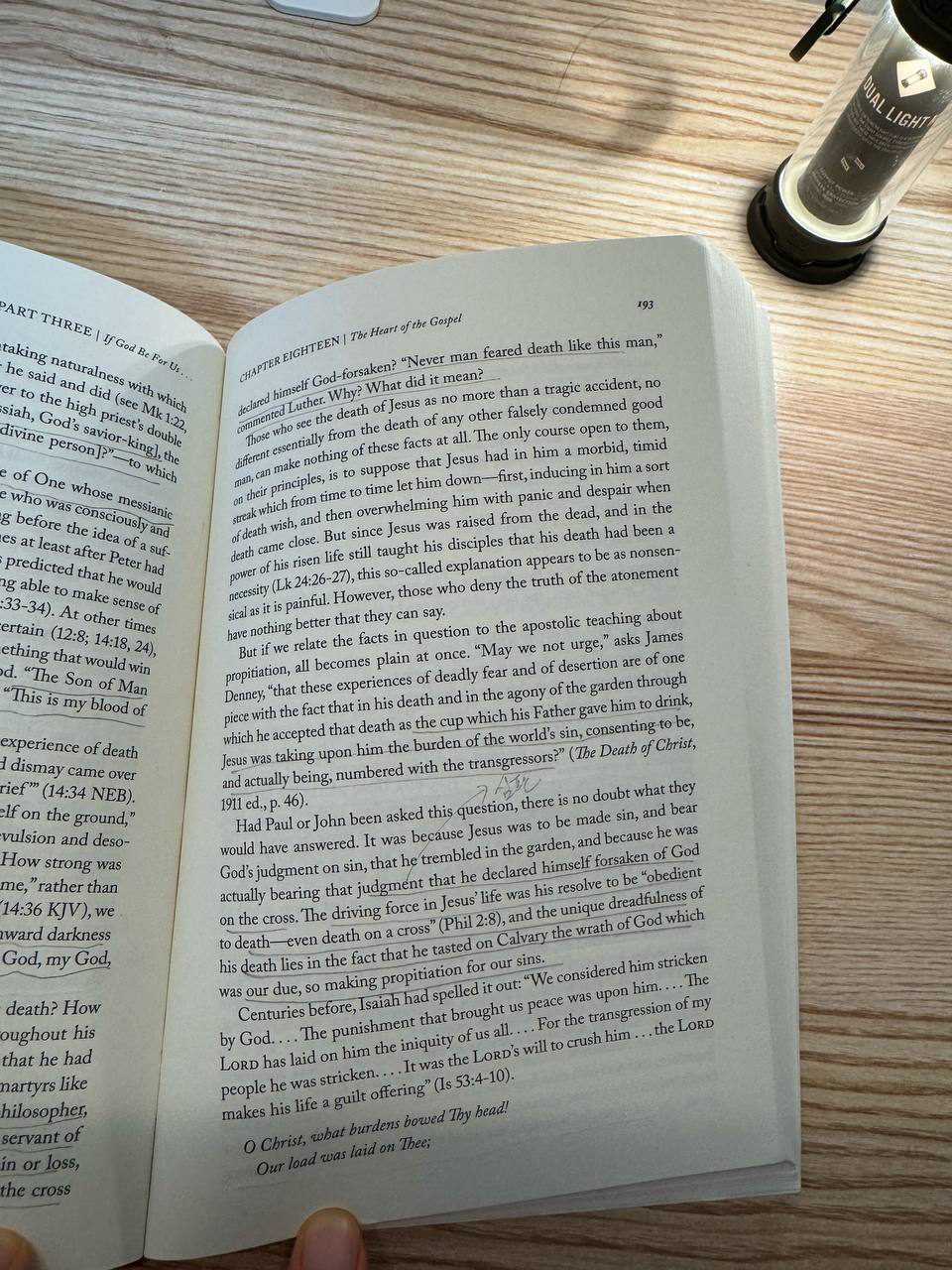 『Knowing God』p.193。ゲツセマネと十字架を論じるページ
