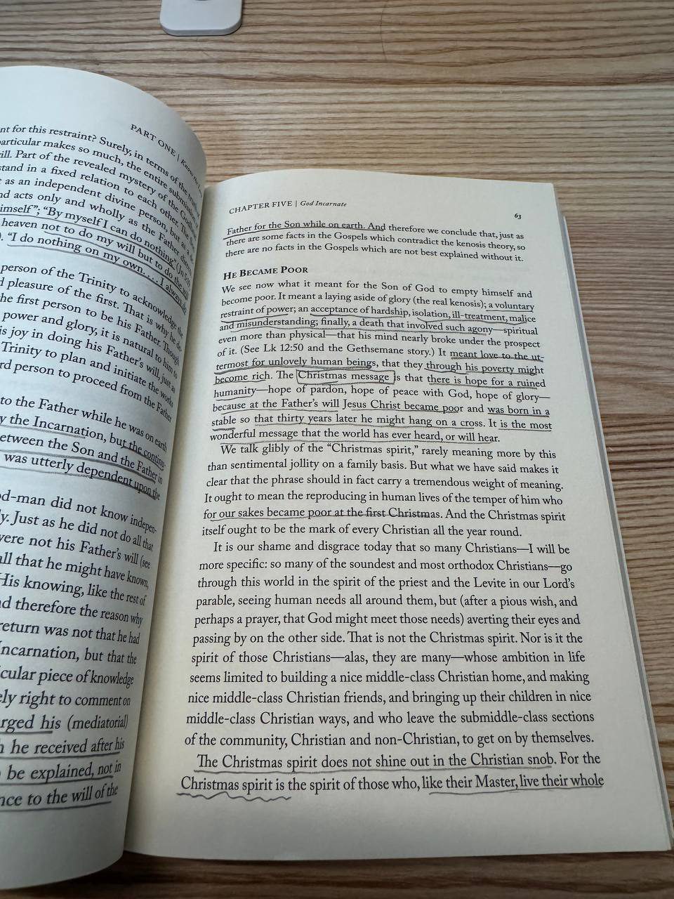 『Knowing God』p.63。「HE BECAME POOR」の節に多数の下線がある