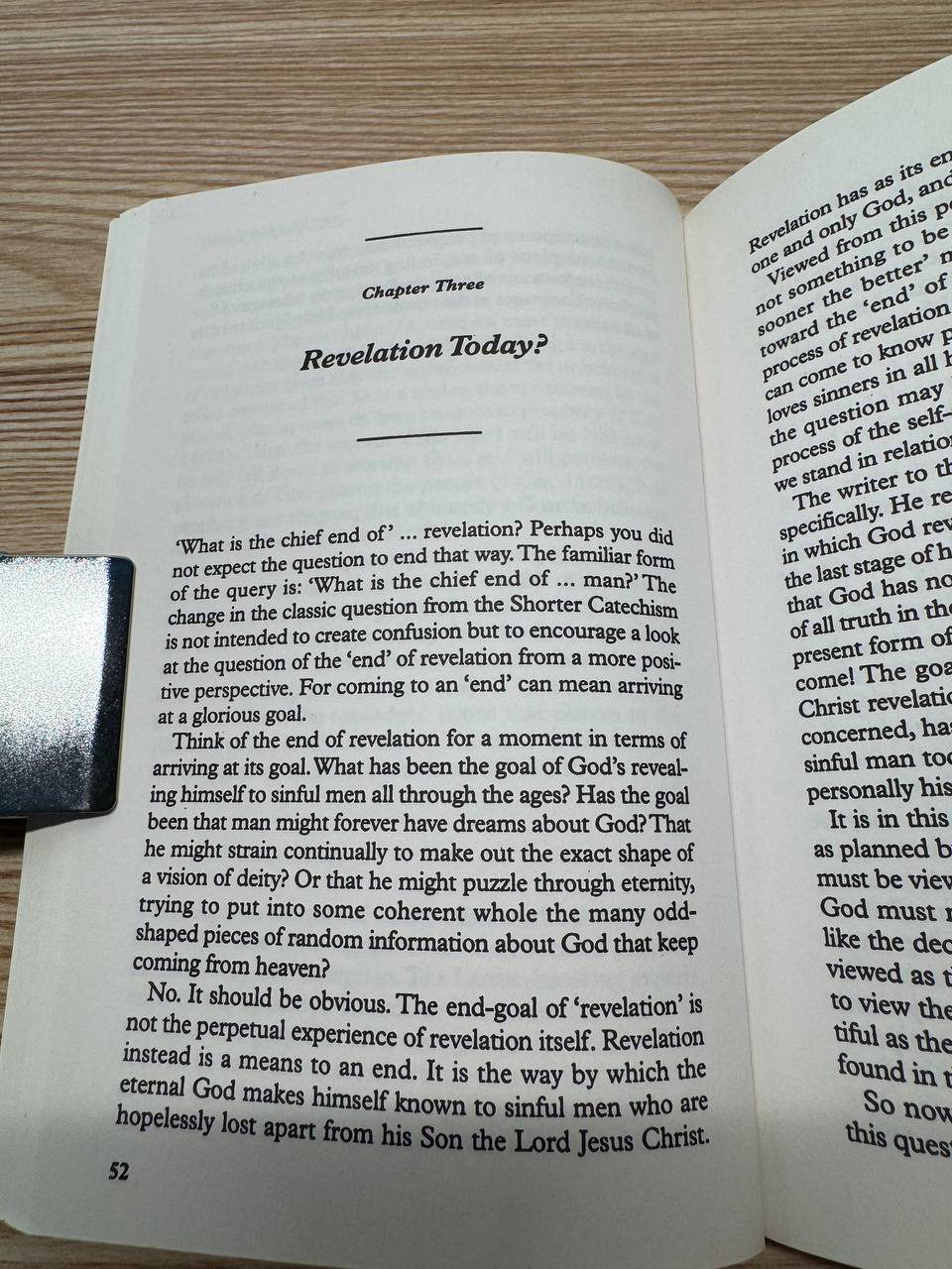 Chapter Three『Revelation Today?』のページ。啓示の終わりについての神学的議論が展開されている